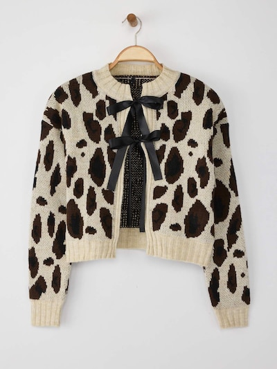 Trendyol Cardigan en crème / marron / noir, Vue avec produit