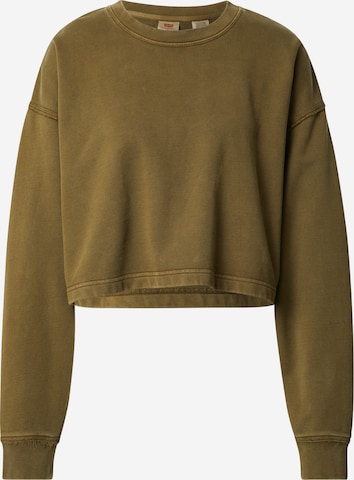 LEVI'S Sweatshirt 'ROONIE CROP SWEATSHIRT GREENS' i grön: framsida