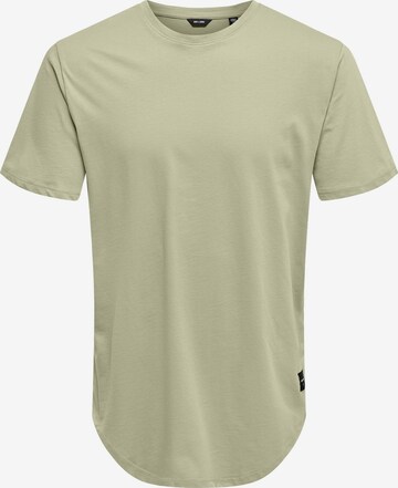 Coupe regular T-Shirt 'Matt' Only & Sons en beige : devant