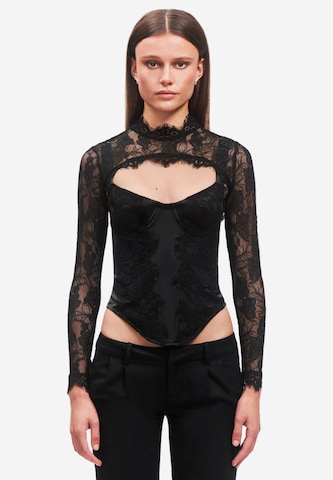 OW Collection Top 'Brisa' in Zwart: voorkant