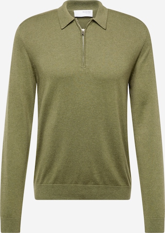 Pull-over 'SLHBERG' SELECTED en vert : devant