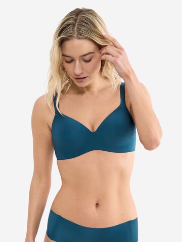 SLOGGI T-shirt BH ' Blue ZERO Feel 2.0 THE UP ' in Blauw: voorkant