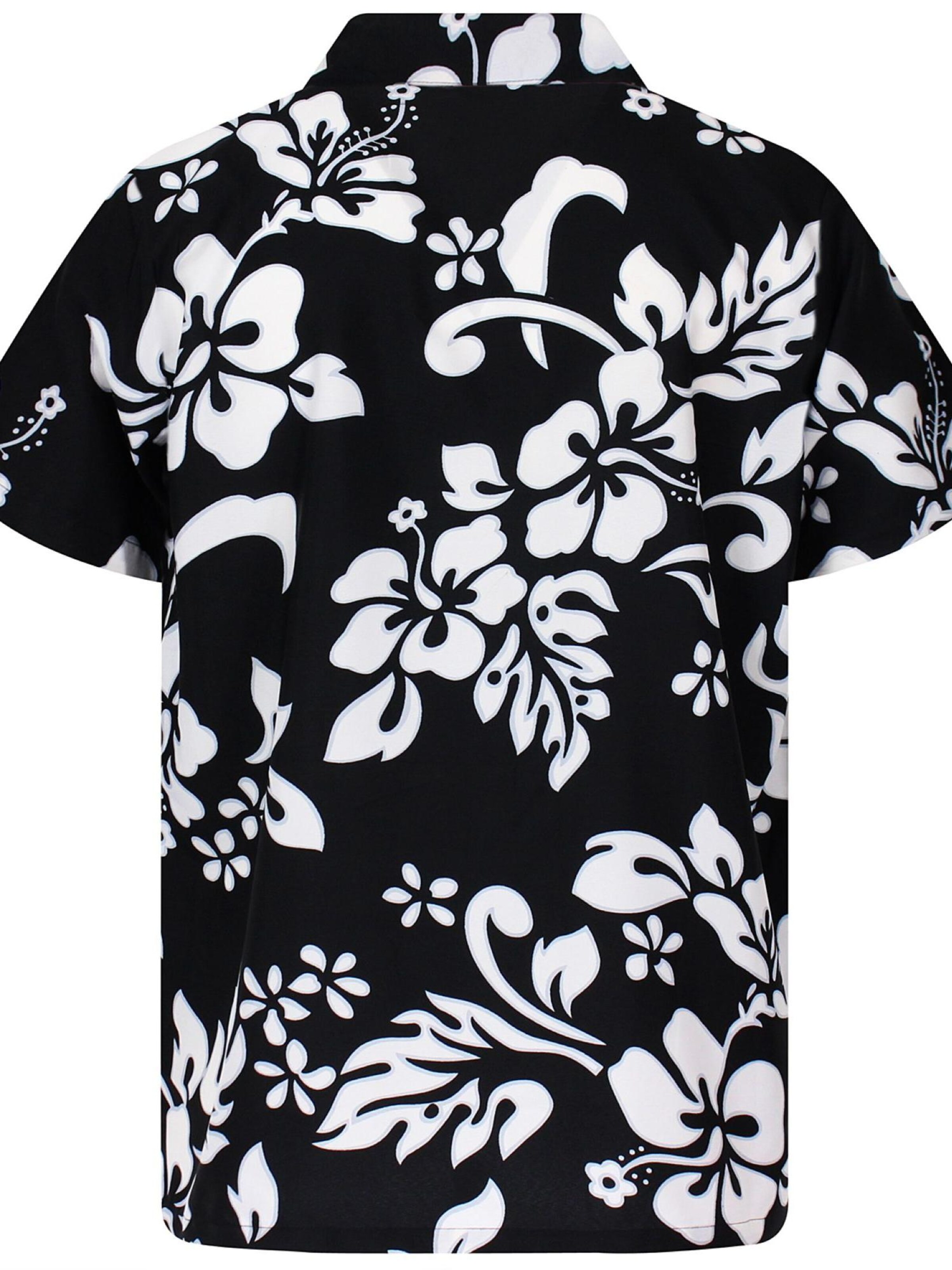 King Kameha Shirt 'Hibiscus'‌ in Schwarz