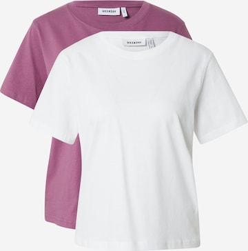 WEEKDAY T-Shirt 'Essence Standard' in Weiß: predná strana