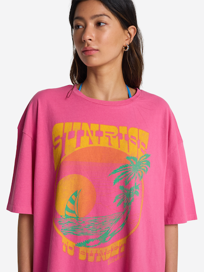 BILLABONG T-shirt 'Sunrise To Sunset 2' en M en vert / orange / mandarine / rose, Vue avec produit