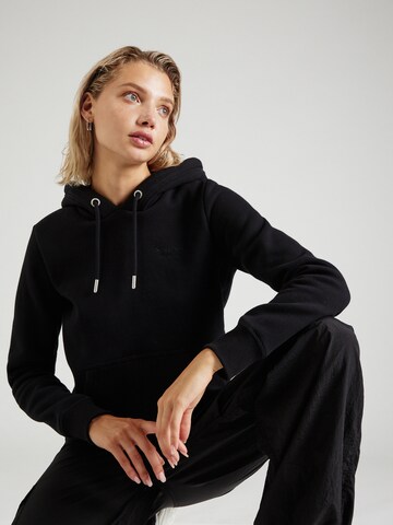 Superdry Sweatshirt 'Essential' in Zwart: voorkant