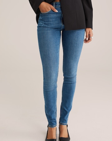 WE Fashion Skinny Jeans in Blauw: voorkant
