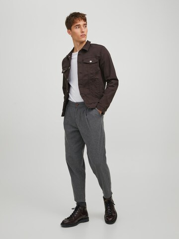 JACK & JONES Regular Pleat-front trousers 'Ollie Milo' in Grey