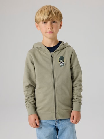 NAME IT - Sudadera con cremallera en gris: frente