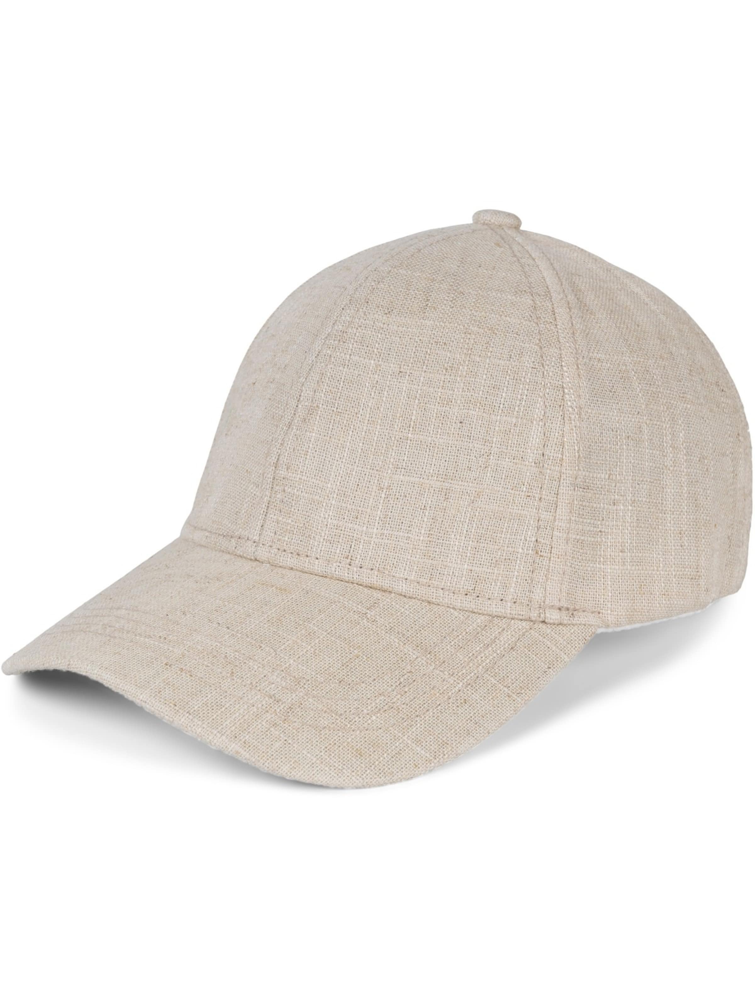 styleBREAKER Cap 'Leinen Baseball Cap' in Beige: front