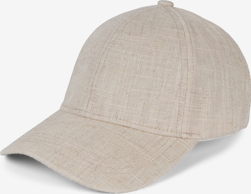 styleBREAKER Cap 'Leinen Baseball Cap' in Beige: front