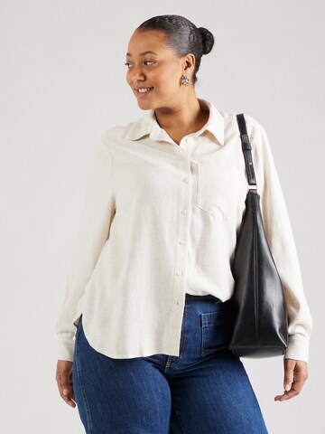 Camicia da donna 'SIESTA' di ONLY Carmakoma in beige: frontale