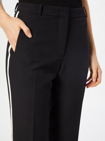 MORE & MORE Regular Trousers with creases 'Marlene' in Black