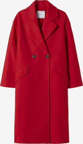 Bershka Płaszcz przejściowy w kolorze czerwony: przód