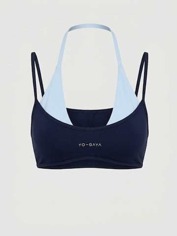 YO-GAYA Bustier Sport bh 'Layered Halter Bra' in Blauw: voorkant