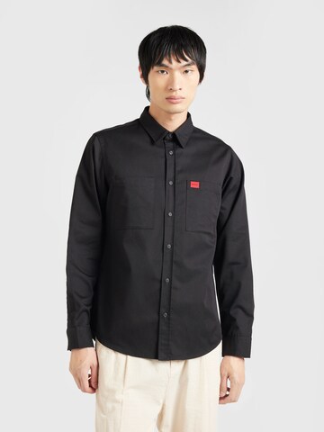 Regular fit Camicia 'Egrin' di HUGO in nero: frontale