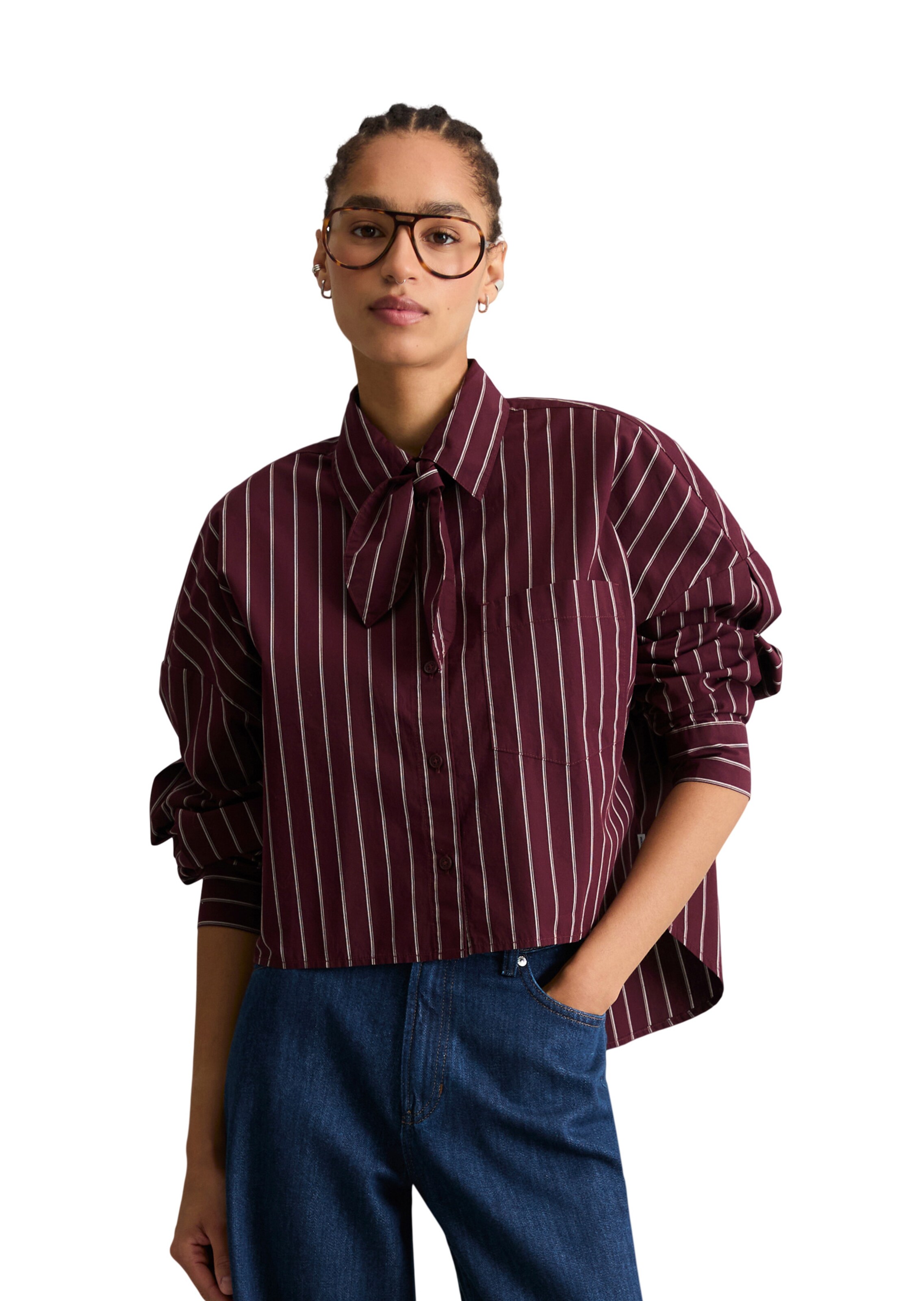 Marc O'Polo DENIM Blouse in Red: front