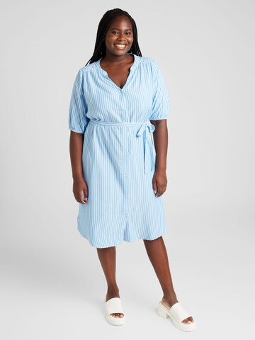 ONLY Carmakoma - Vestido camisero 'CARPENNA' en azul: frente