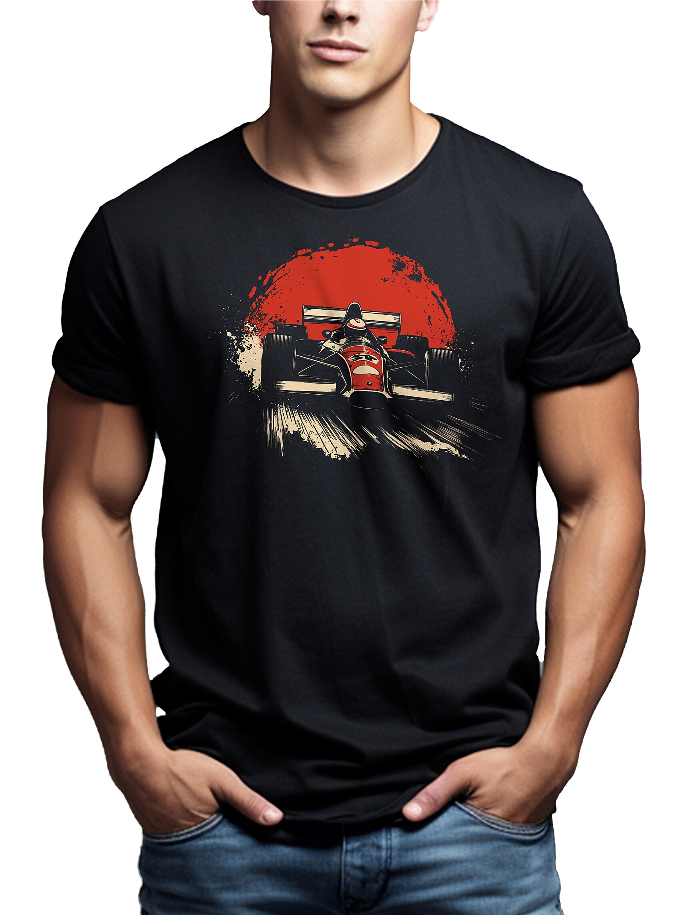 MAKAYA Shirt 'Formel Red' in Black