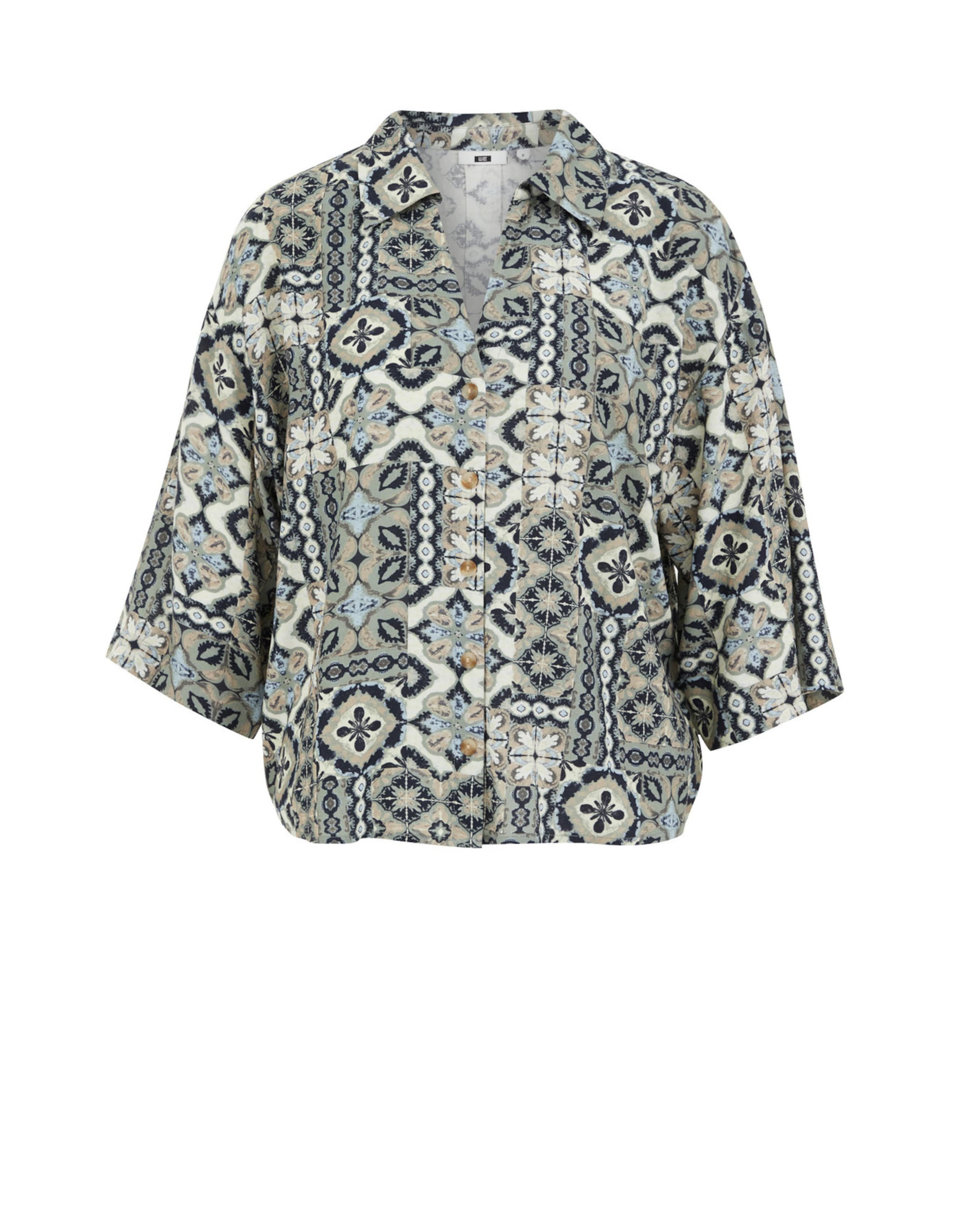 WE Fashion Μπλούζα σε μπλε μαρέν / γαλάζιο / γαλαζοπράσινο / offwhite, Άποψη προϊόντος