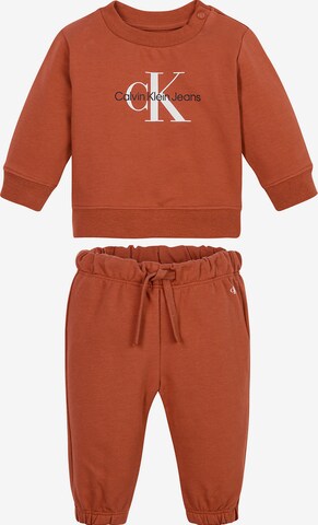 Calvin Klein Jeans Joggingpak in Oranje: voorkant