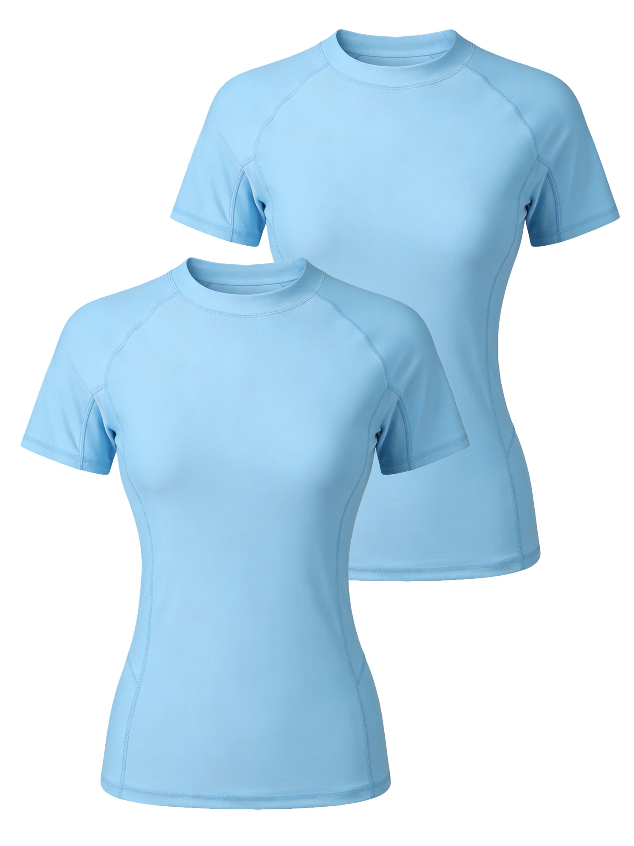 MEETWEE Haut de tankini en L en bleu clair, Vue avec produit