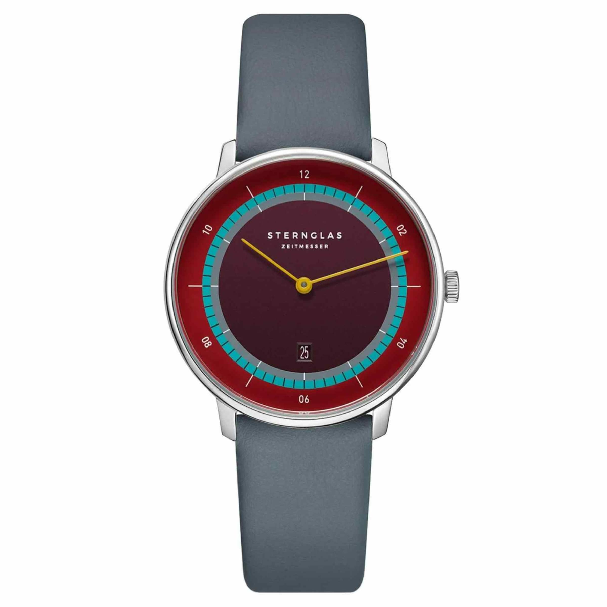 Sternglas Analoguhr in Grau: Vorderseite