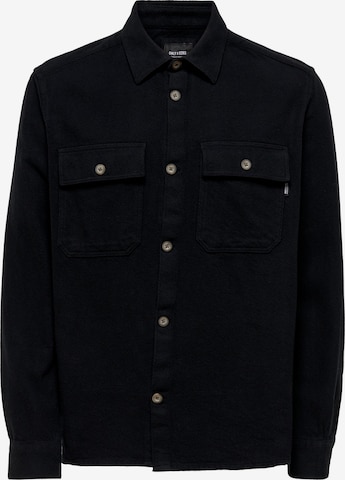 Only & Sons Button Up Shirt 'Scott' in Black: front
