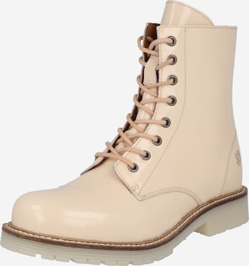 Apple of Eden Lace-Up Ankle Boots 'Sun' in Beige: front