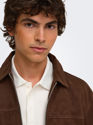 Only & Sons Between-Season Jacket 'ONSNikolaj' in Brown