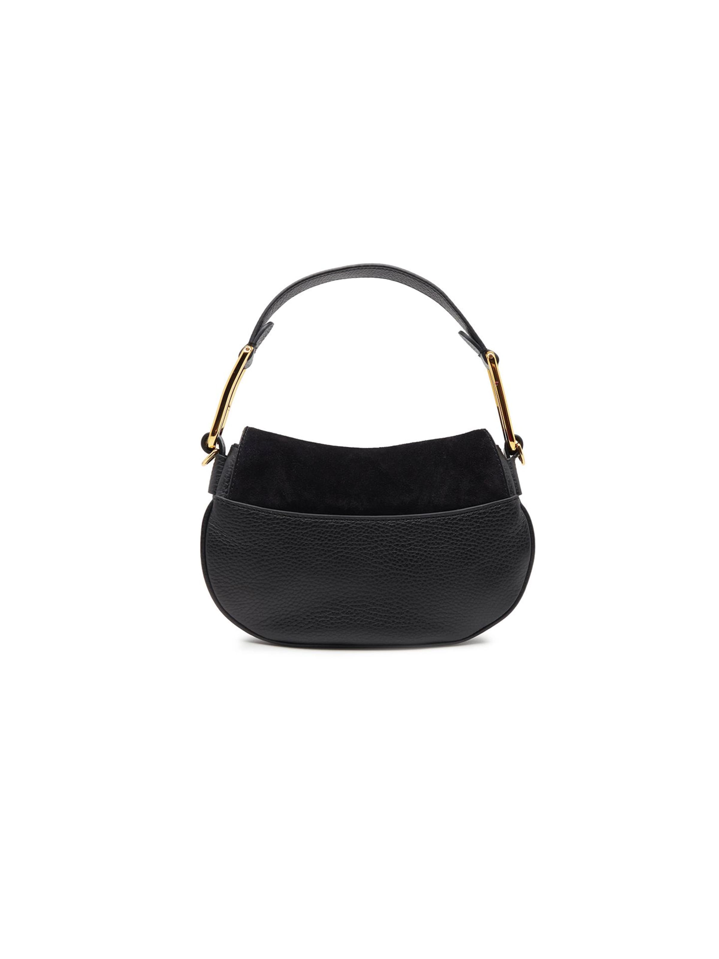 Coccinelle - Bolso de hombro 'Handbag Suede Leather/Grained Leather' en negro