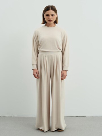 C&City Wide Leg Hose in Beige: Vorderseite