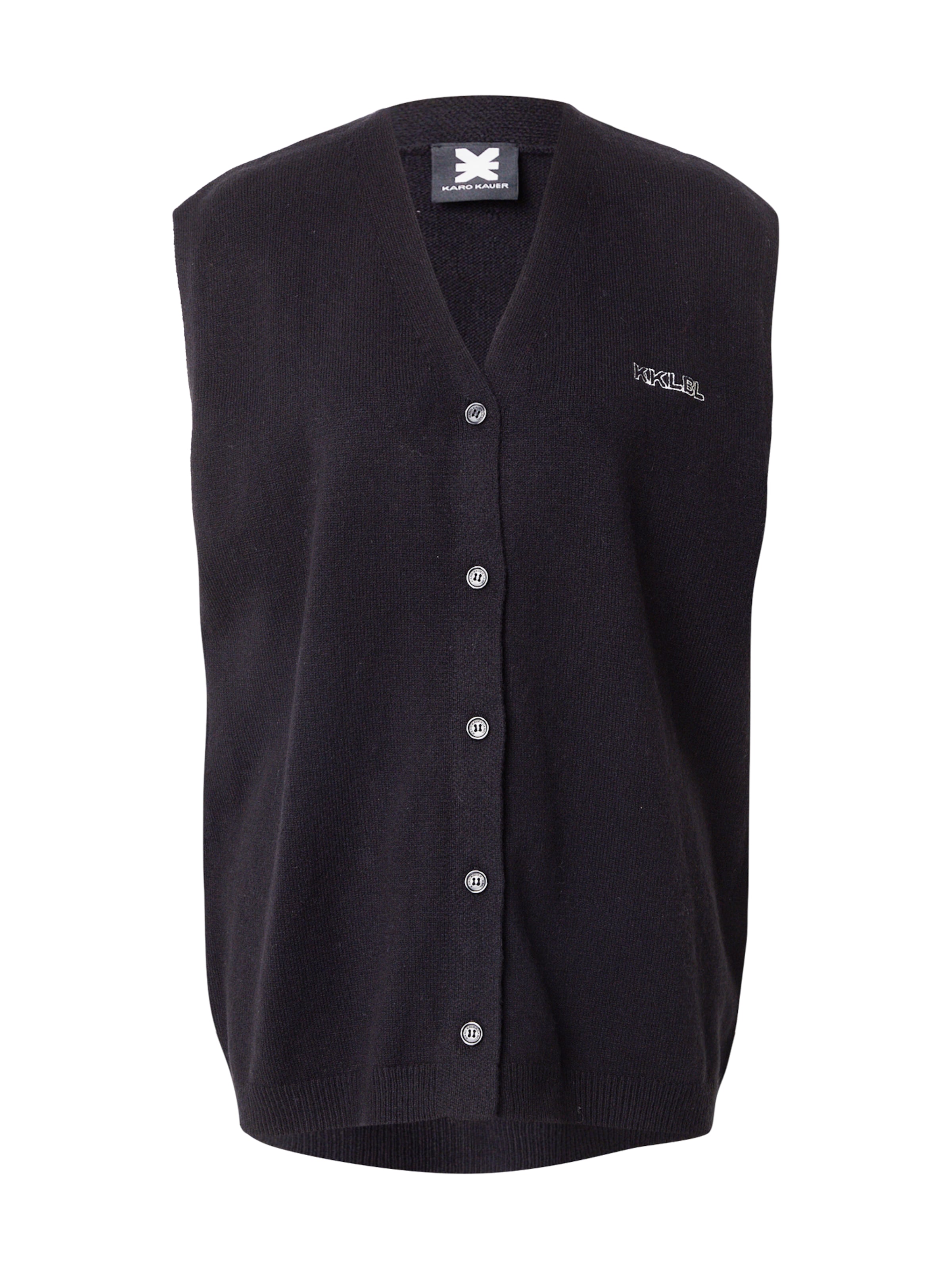 Karo Kauer Gebreide bodywarmer in Zwart: voorkant