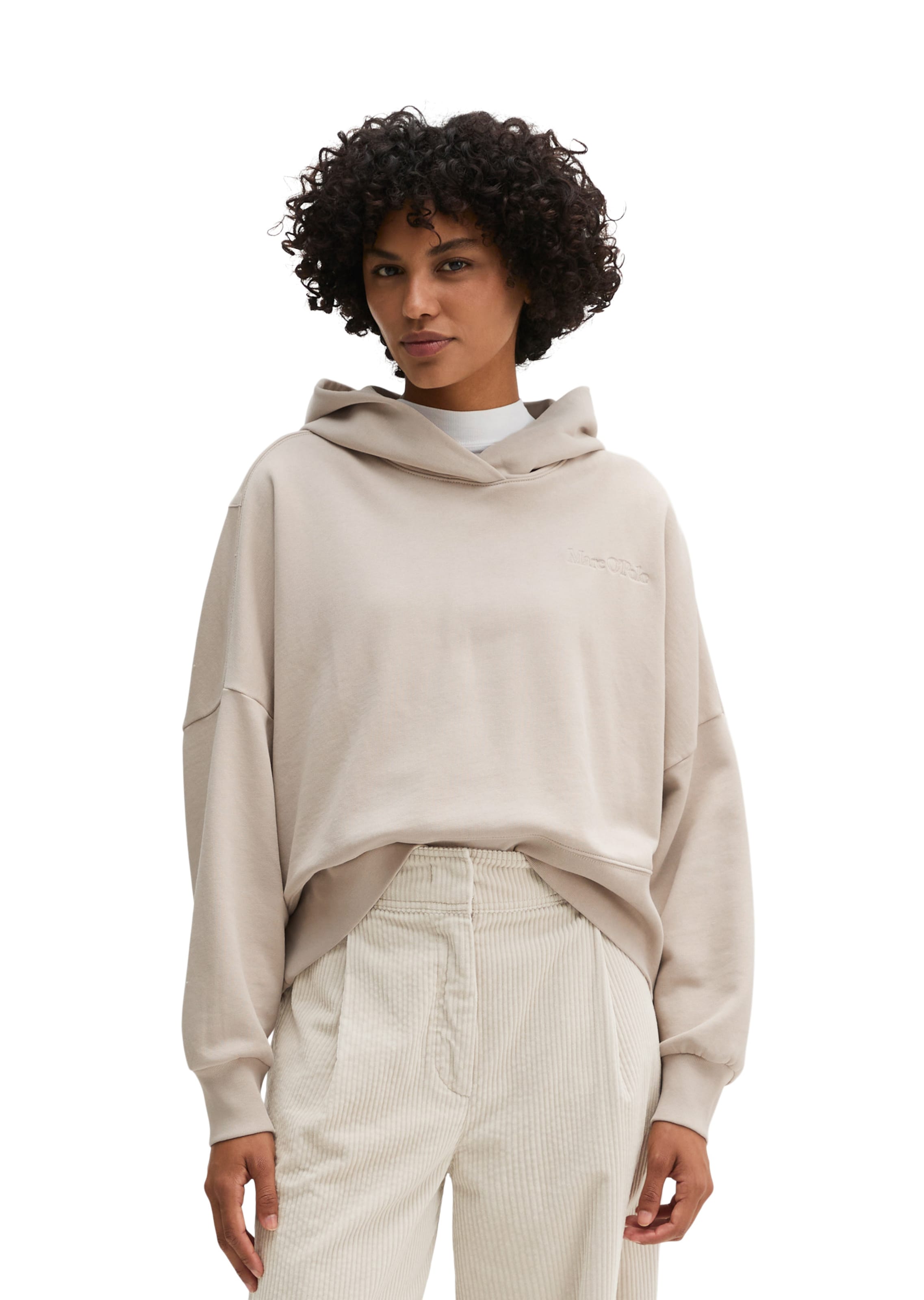 Marc O'Polo Hoodie in Beige: Vorderseite