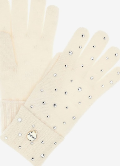 GUESS Fingerhandschuhe in S in creme / hellbeige / silber, Produktansicht
