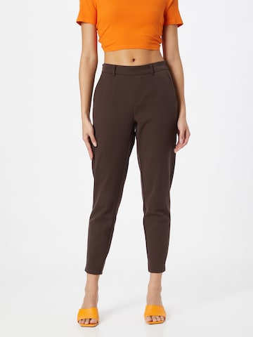 OBJECT Tapered Pleat-Front Pants 'Lisa' in Brown: front