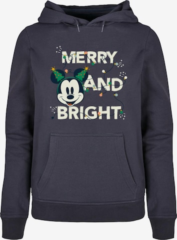 ABSOLUTE CULT Sweatshirt 'Mickey Mouse - Merry And Bright' in Blue: front