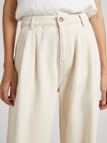 Pepe Jeans Wide leg Bandplooibroek 'Cecilia' in Beige