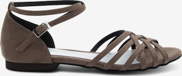 Dancing Queens Strap Sandals 'Joy Tanzschuhe Mikrofaser - Absatz 1.0 cm flat & Outdoor-Sohle' in Grey: front