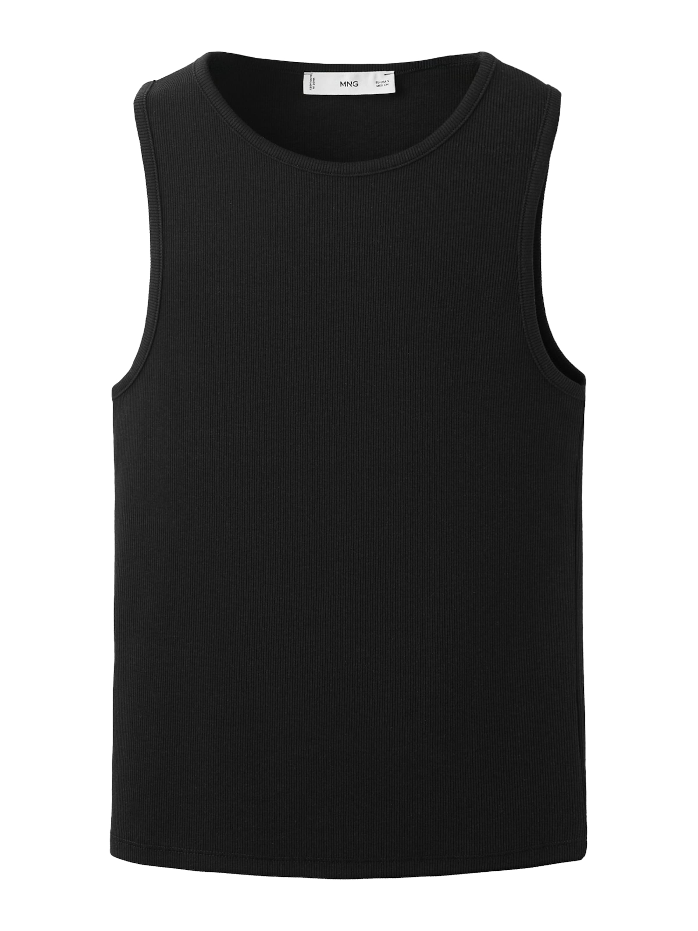 MANGO Top 'BONI' in Zwart: voorkant