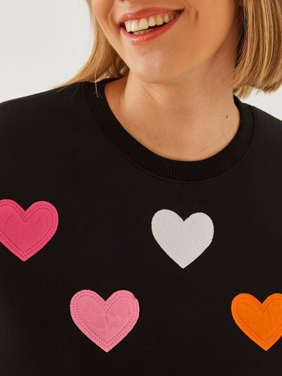 Bianco Lucci Sweater majica veličine S u svijetloplava / roza / crna / bijela, Pregled proizvoda