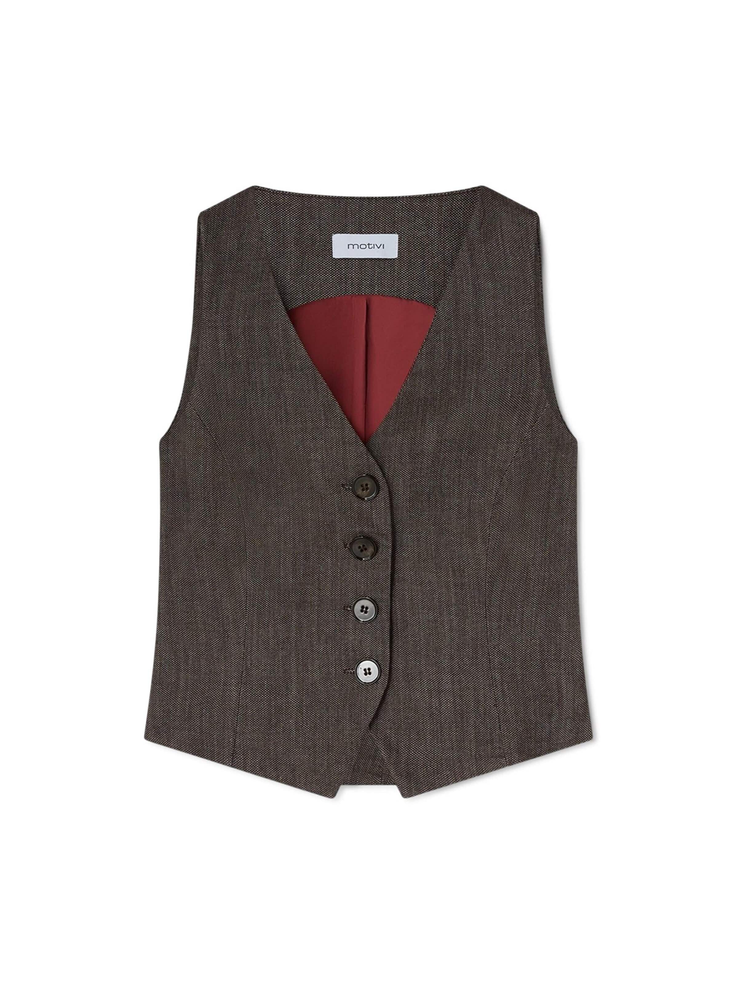 MOTIVI - Chaleco para traje en gris: frente