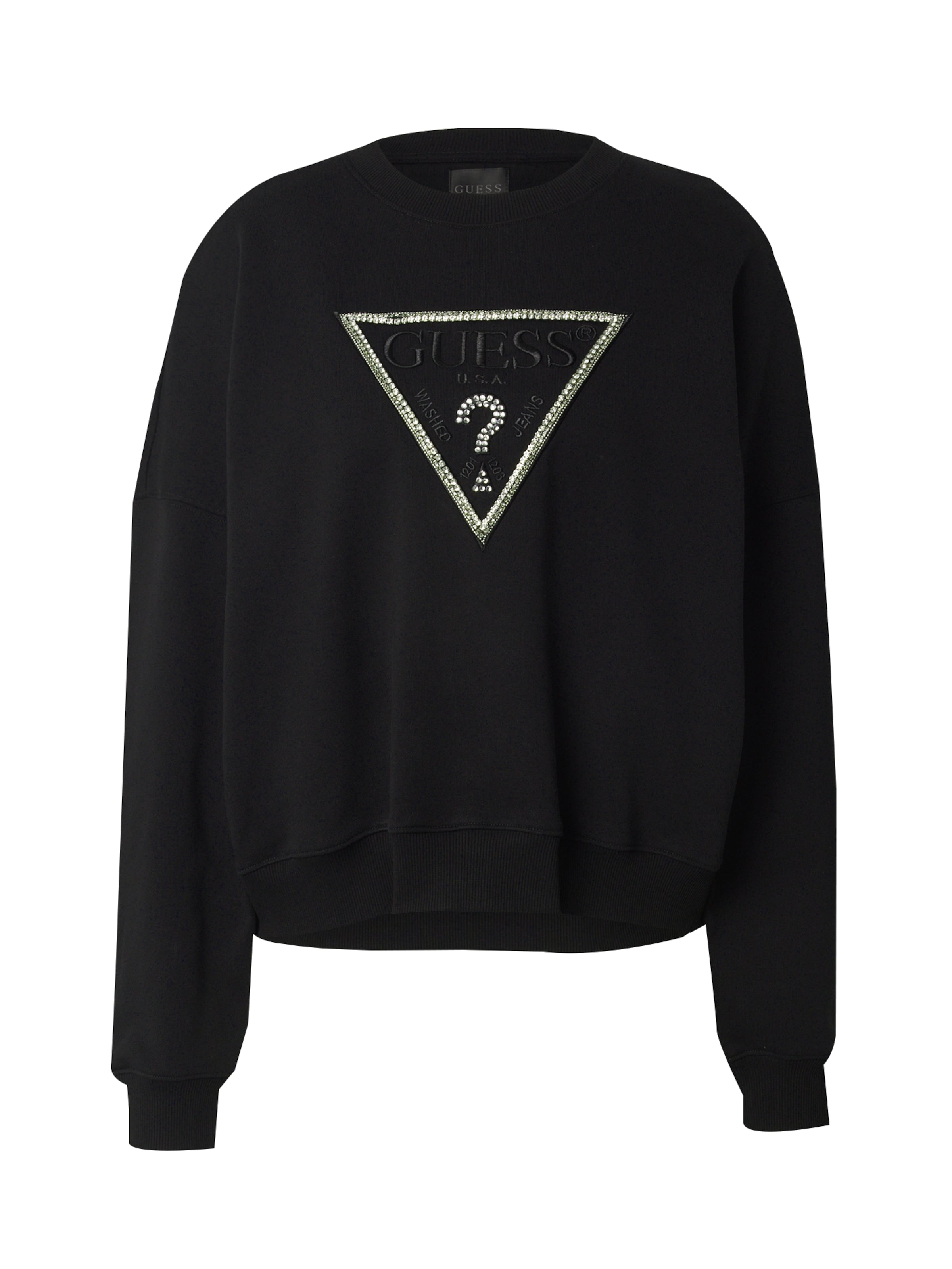 GUESSSweater majica 'RACHELE' - crna boja: prednji dio