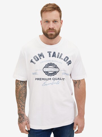 T-Shirt TOM TAILOR Men + en blanc : devant