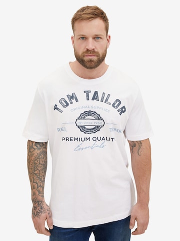 TOM TAILOR Men + Μπλουζάκι σε λευκό: μπροστά