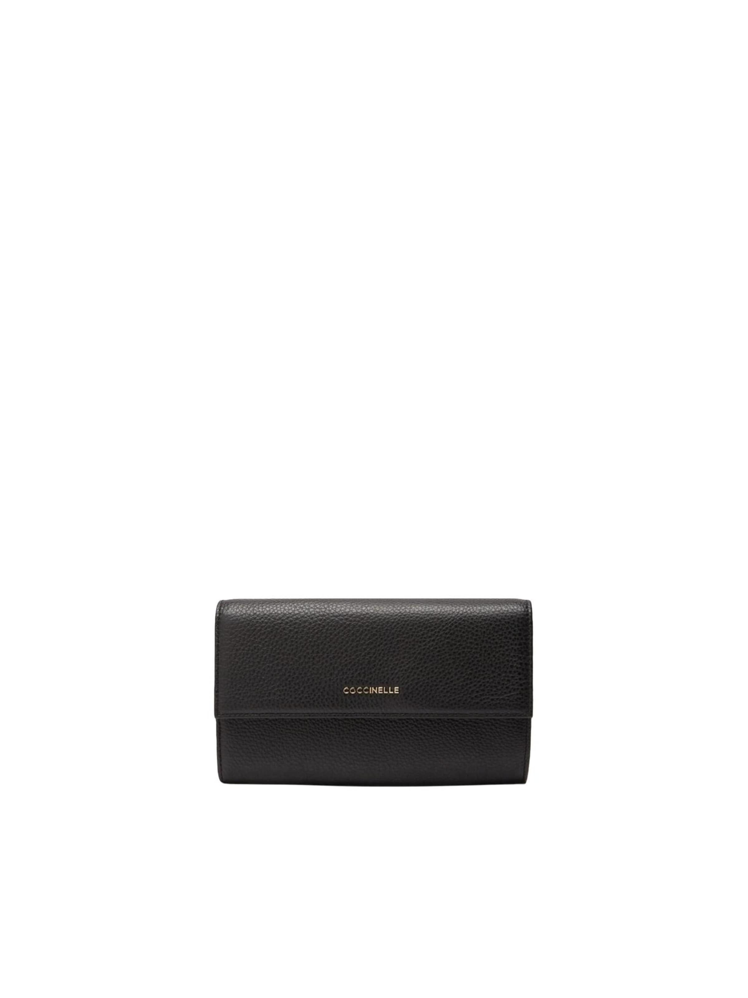 Coccinelle Wallet 'COCCINELLE METALLIC 6' in Black: front