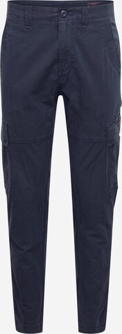 Coupe slim Pantalon cargo 'Core' Superdry en noir : devant