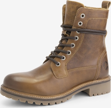 Travelin Lace-Up Boots 'Kvosted ' in Brown: front