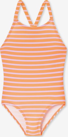 SCHIESSER Badeanzug ' Aqua Kids ' in Orange: Vorderseite