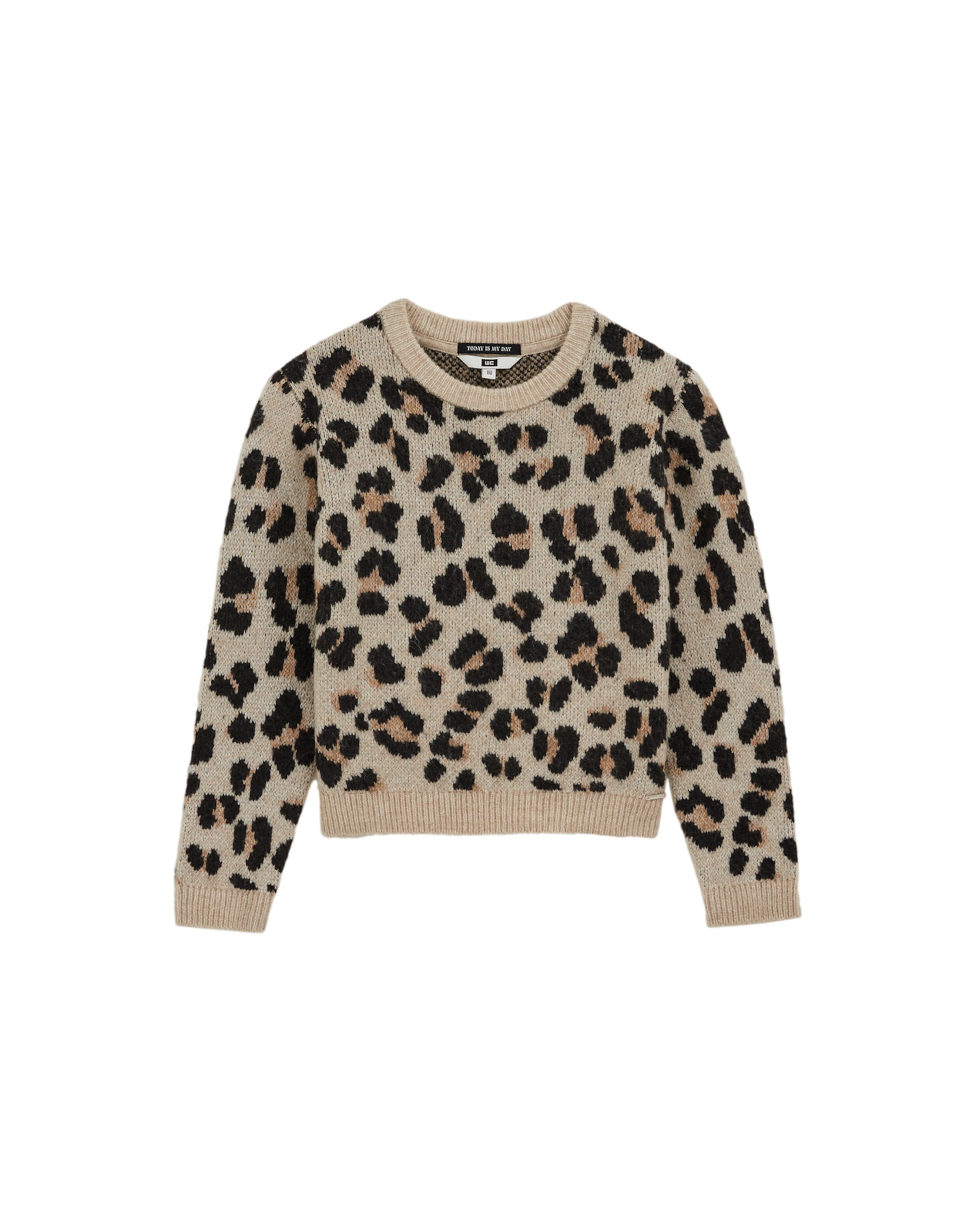 WE Fashion Пуловер в кафяво: отпред